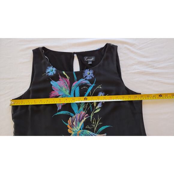 Connected Apparel Maxi Dress Black Tropical Flowers Lined size 14 - Picture 8 of 13